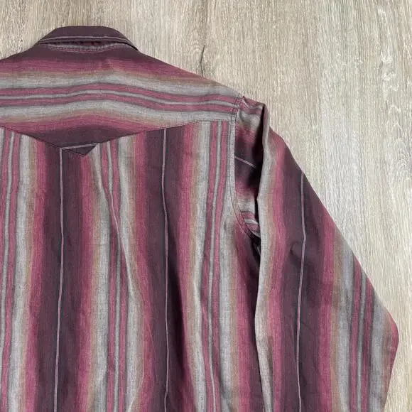 Frontier Pearl Snap Western Shirt Men's *XL* Button Up Shirt Horizontal Stripes - Picture 15 of 15